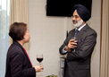 Mr. Manbir Singh Secretary Economic Relations in conversation with a fellow IOR-ARC delegate at a Reception in High Commission of India Canberra on 30 March 2011