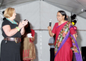 ACT Multicultural Minister Joy Burch on stage with H.C. Mrs. Sujatha Singh 