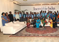 Indian Cricket team with Staff Members of  High Commission Of India at HCI  on 12 Jan 2008