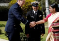 Mrs Sujatha Singh, High Commissioner welcoming Deputy Chief of Airforce AVM G.C.Brown on 16 Aug. 2010