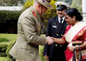 Mrs Sujatha Singh welcoming Lt. Gen. D.J. Hurley VCDF on 16 Aug 2010