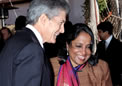 Mrs Sujatha Singh, High Commissioner  and Hon Mr Stephen Smith  Foreign Minister of Australia during  Independence Day reception at HCI on 13 Aug 2009