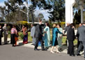 Mrs Sujatha Singh, High Commissioner and officers Welcoming a Guest at HCI on Independance Day Reception on 13 Aug 2009