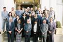 Hon Shri Pranab Mukherjee, External Affairs Minister of India and Shri N Ravi Secretary (East) with Mrs Sujatha Singh, HC and  staff - on 23 Jun 2008