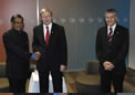 Hon. Shri. SM Krishna External Affairs Minister of India and Hon. Mr. Kevin Rudd Prime Minister of Australia and Hon. Mr. Stephen Smith Foreign Minister of Australia on 7 Aug 09.